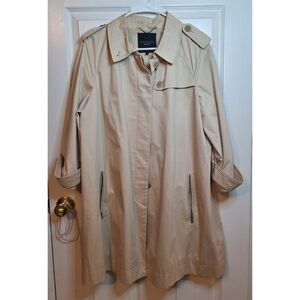 Talbots Beige Swing Trench Coat Windbreaker Old Money Preppy Minimalist Size L